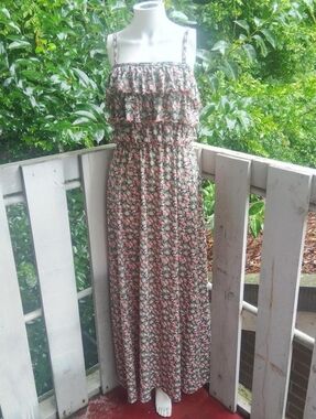 Vintage Floral Cottagecore Coquette Boho Prairie Long Maxi Dress